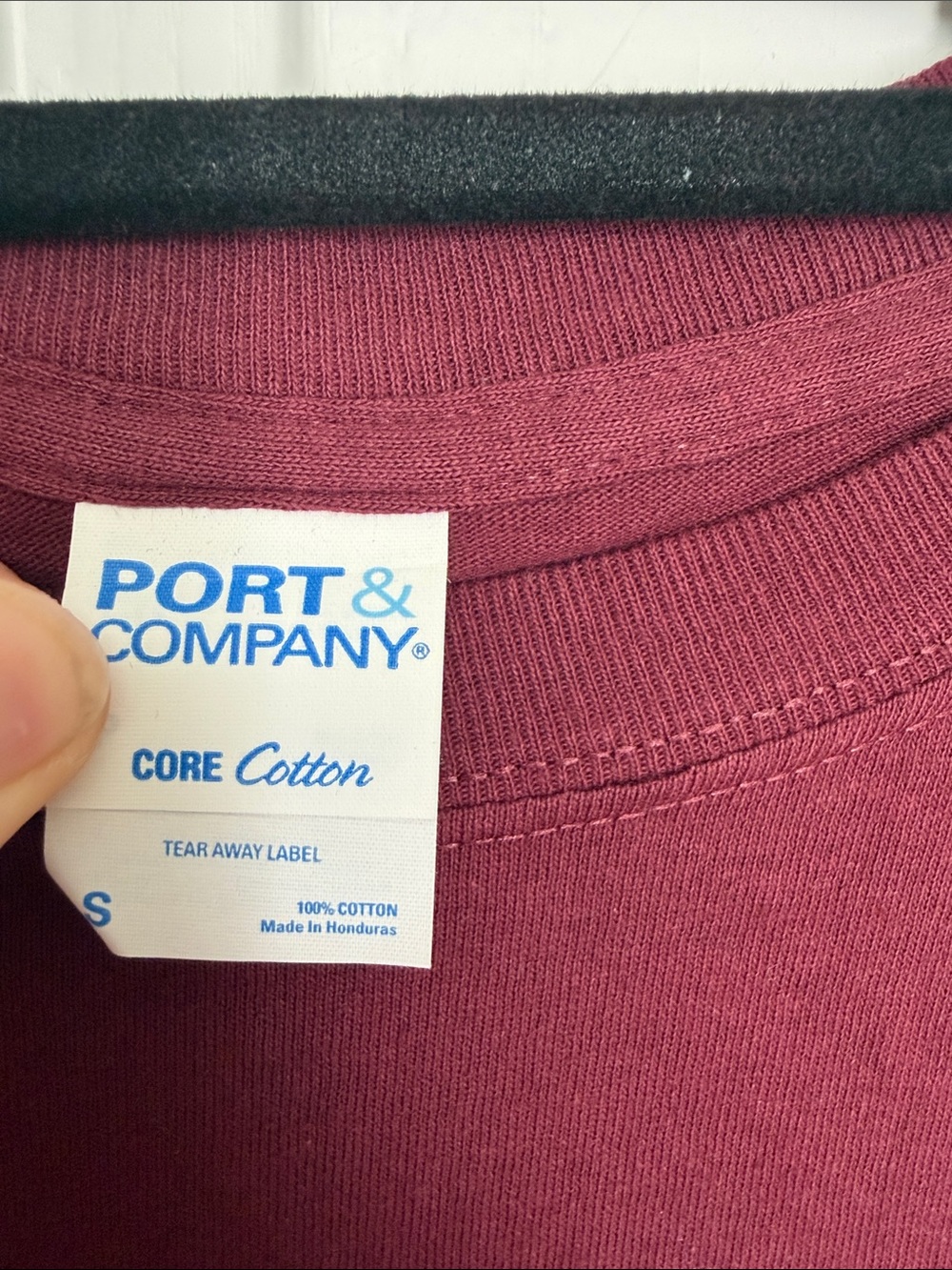 Trader Joe's Maroon Long Sleeve Tee with Tropical Hibiscus Flower Graphic S - Picture 3 of 5